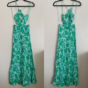 Zara Green Floral Midi Dress